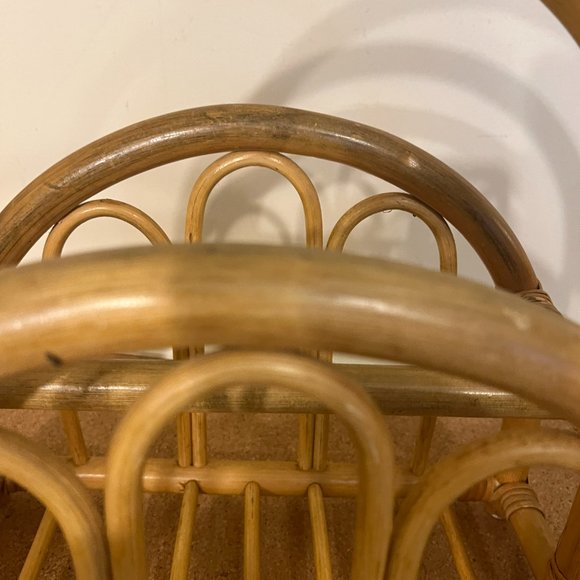 Mid Century Style Modern Bent Bamboo and Rattan Magazine Rack Albini Style - Picture 7 of 7